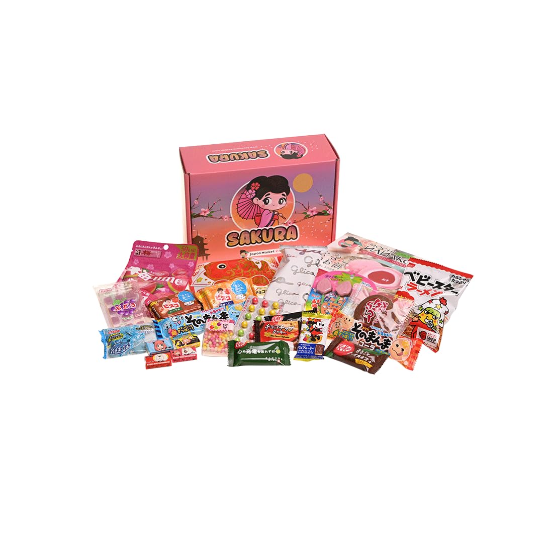 JAPON MARKET | Caja Sorpresa De Chuches Japonesas Con 20 Delicias | Chuches Cumpleaños, Golosinas Y Chucherías Japonesas, Caramelos, Dulces Y Snacks De Comida Japonesa (DAISUKI)