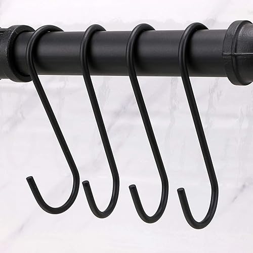 Miniatura 5 de Sumnacon Estante industrial de 16 pulgadas para ollas con 8 ganchos, riel de metal montado en la pared, utensilios de cocina, olla, tapa,