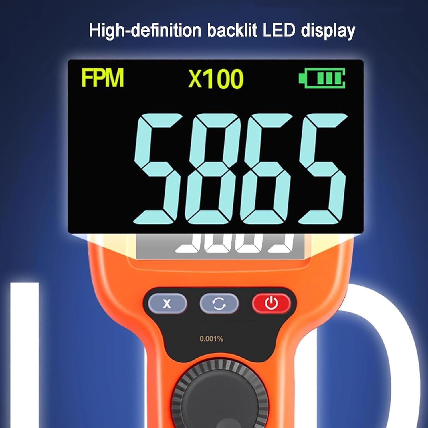 Estroboscopio digital LED de mano, velocímetro recargable, 1500 LUX para impresión y aplicaciones