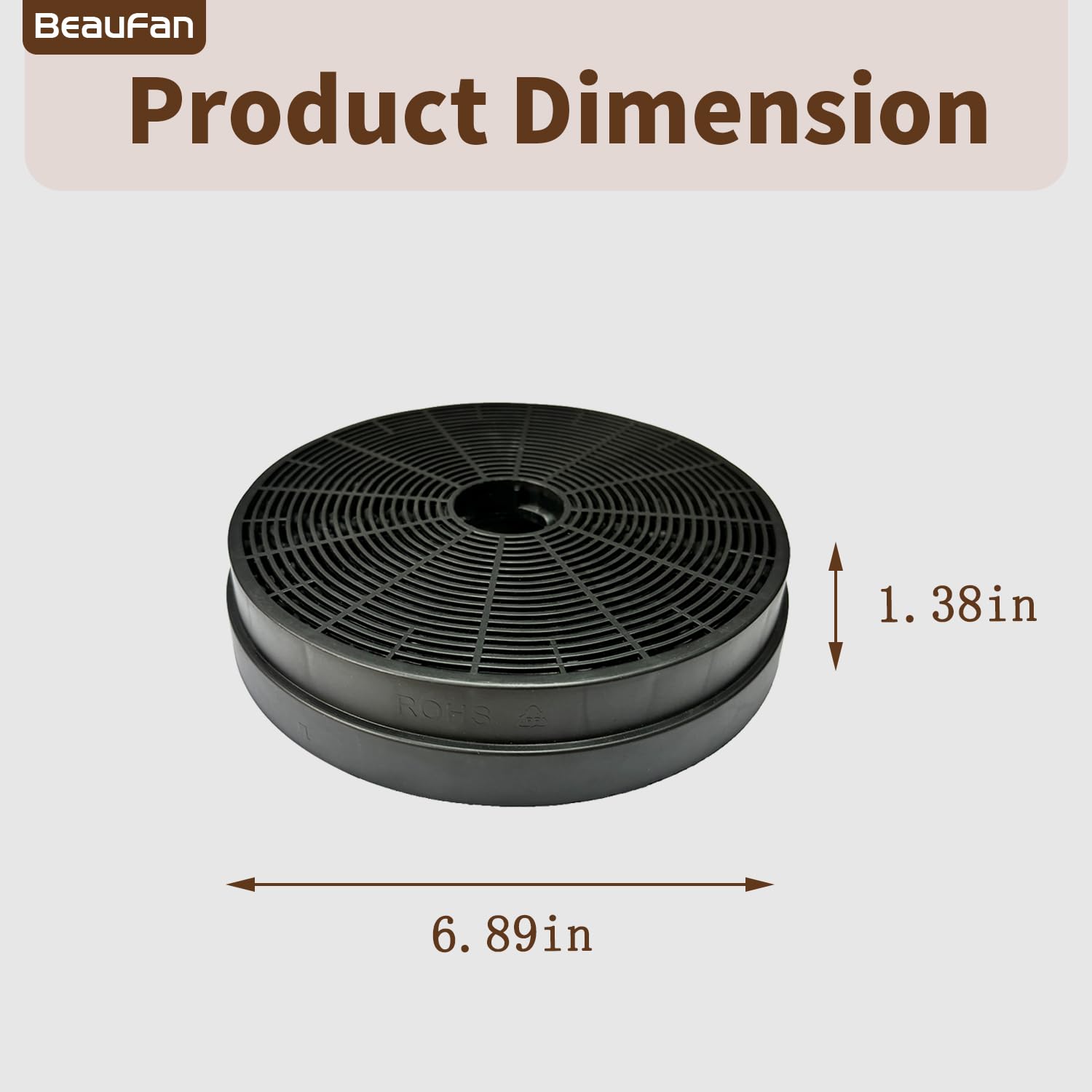 CBCF003, filtre à charbon actif compatible avec CIARRA CBCS6/9102, CBWC/B6736N, CBCS9301 et CBCS4820