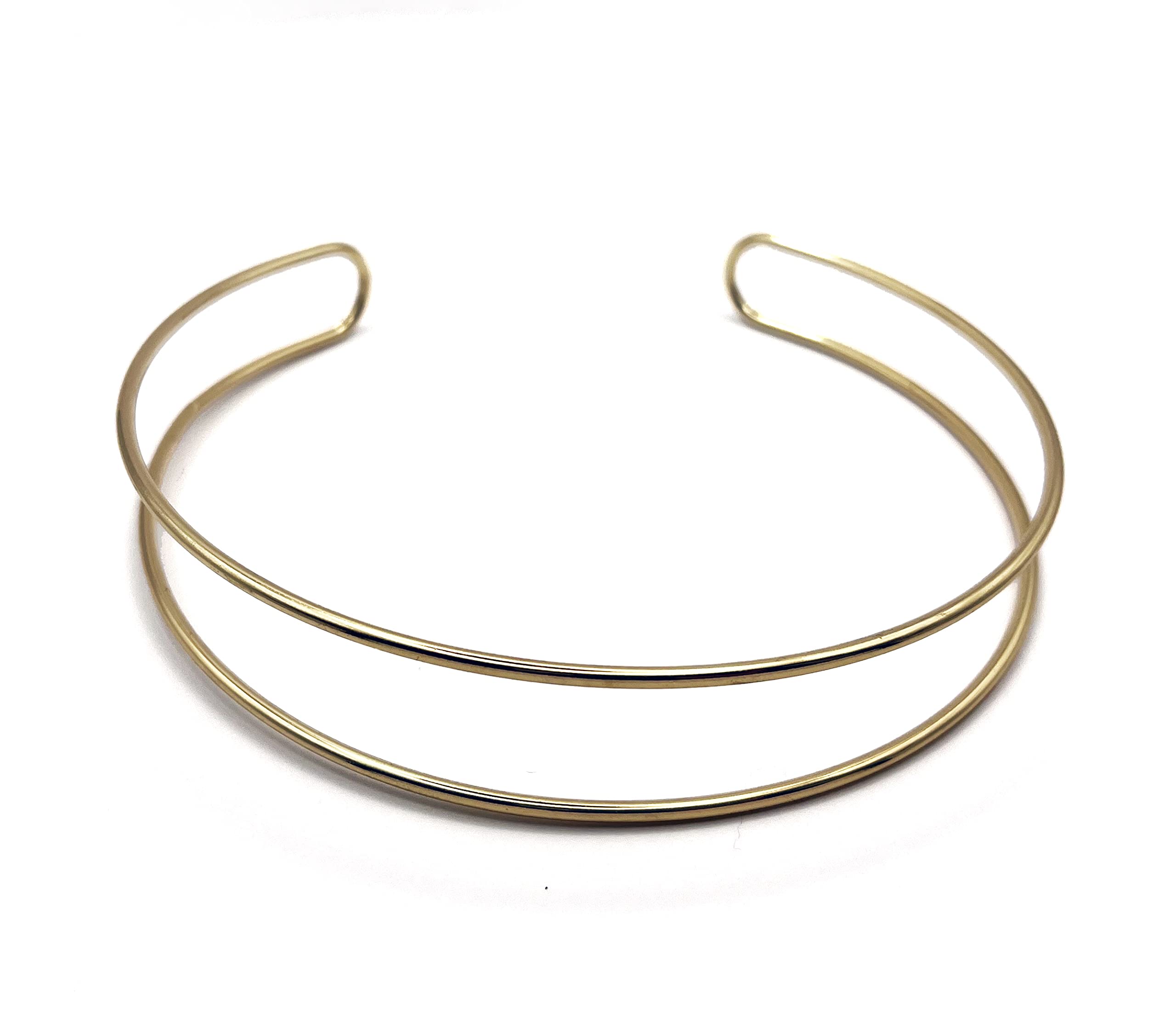 MIDNAYChoker Dorado Rígido, Metal, Talla Única, Ajustable - Regalo original - Diámetro 11,5 cm - Collar Dorado Mujer - Collar Gargantillas Mujer - Collares Chocker