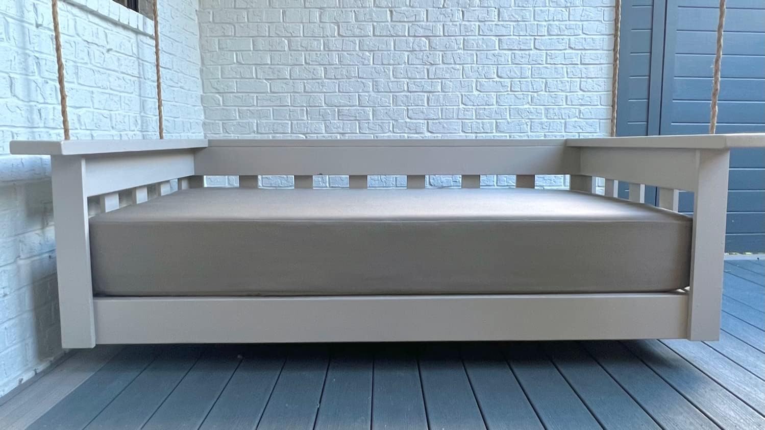 Sunbrella Twin Size Outdoor Mattress Cover for Outdoor Swing Daybed Bed Porch Swing in Canvas Taupe 5461