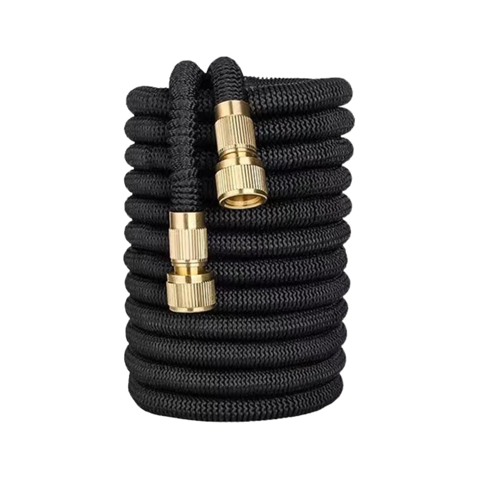 Manguera de jardín, manguera elástica retráctil para jardín, manguera flexible de riego de jardín, manguera de riego mágica, manguera de lavado de doble látex de alta presión (negro, 7,5 m de