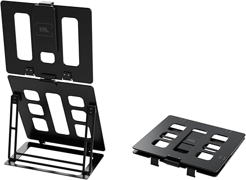 Miniatura 3 de HNL Soporte para monitor portátil, soporte para iPad y tableta, retención de abrazadera, escritorio pequeño plegable y montable, soporta pantalla de