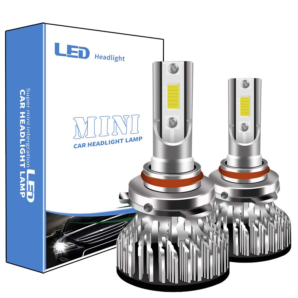 2X Ampoule 9006 LED, 12000LM Phares pour Voitures et Motos COB 6000K 100W 9006 LED Blanc Ampoules de Rechange pour Lampes halogènes et Kits xénon