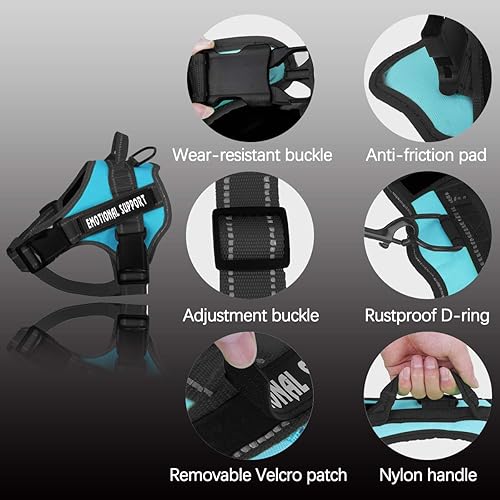 Miniatura 7 de voopet Arnés para perro de servicio, arnés de chaleco de apoyo emocional para mascotas, arnés reflectante transpirable y ajustable para perros