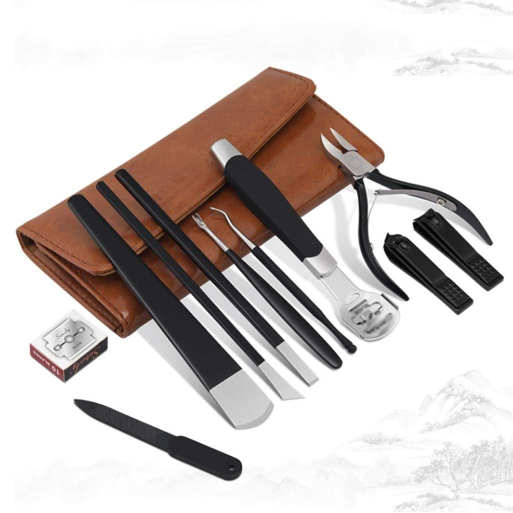 11pcs Set Nail Cutter Set Nail Clipper Folding Bag Stainless Steel Cutter Tool Finger Manicure Tools Manicure Nail