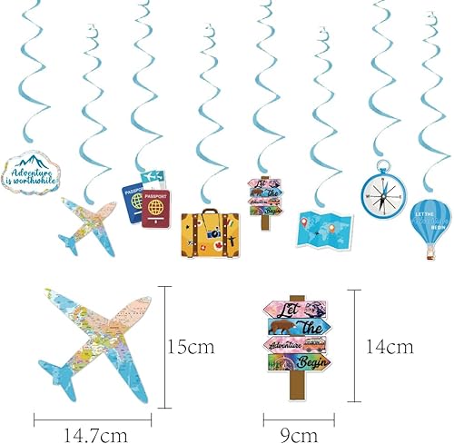 Miniatura 3 de Globos de aventura espera, letrero de fiesta temática de viaje, divertido mudanza/jubilación/graduación/despedida de fiesta suministros de decoración