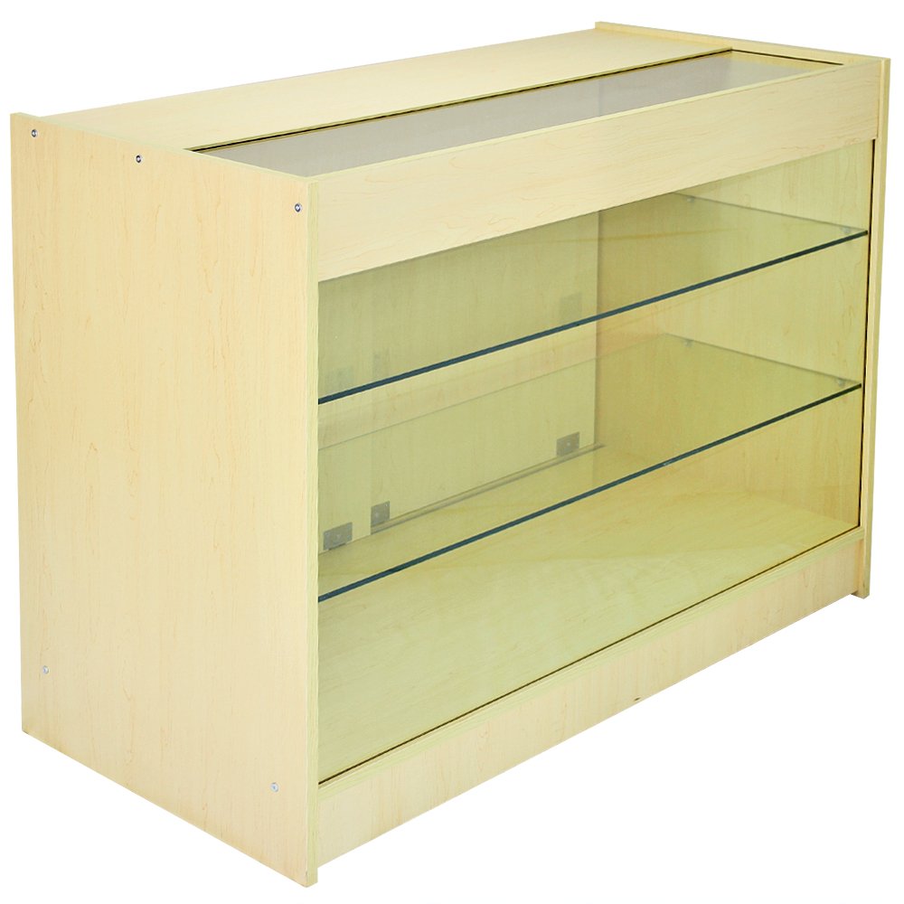 Set Pulsar con 3 Banconi da Negozio e Reception con Finitura in Acero Laminato
