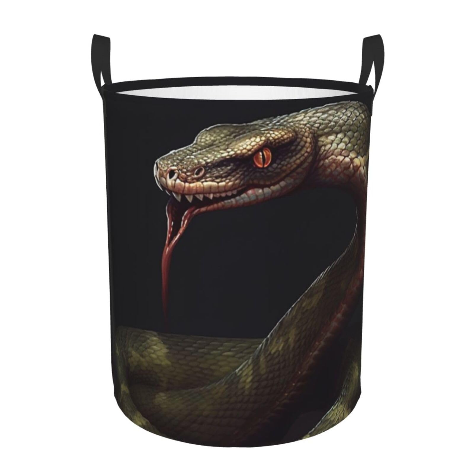 Snake Laundry Basket, Round Waterproof Storage Basket, Dirty Clothes Basket With Handle, Suitable For Home Storage, Bathroom Storage, Car Trunk Storage
