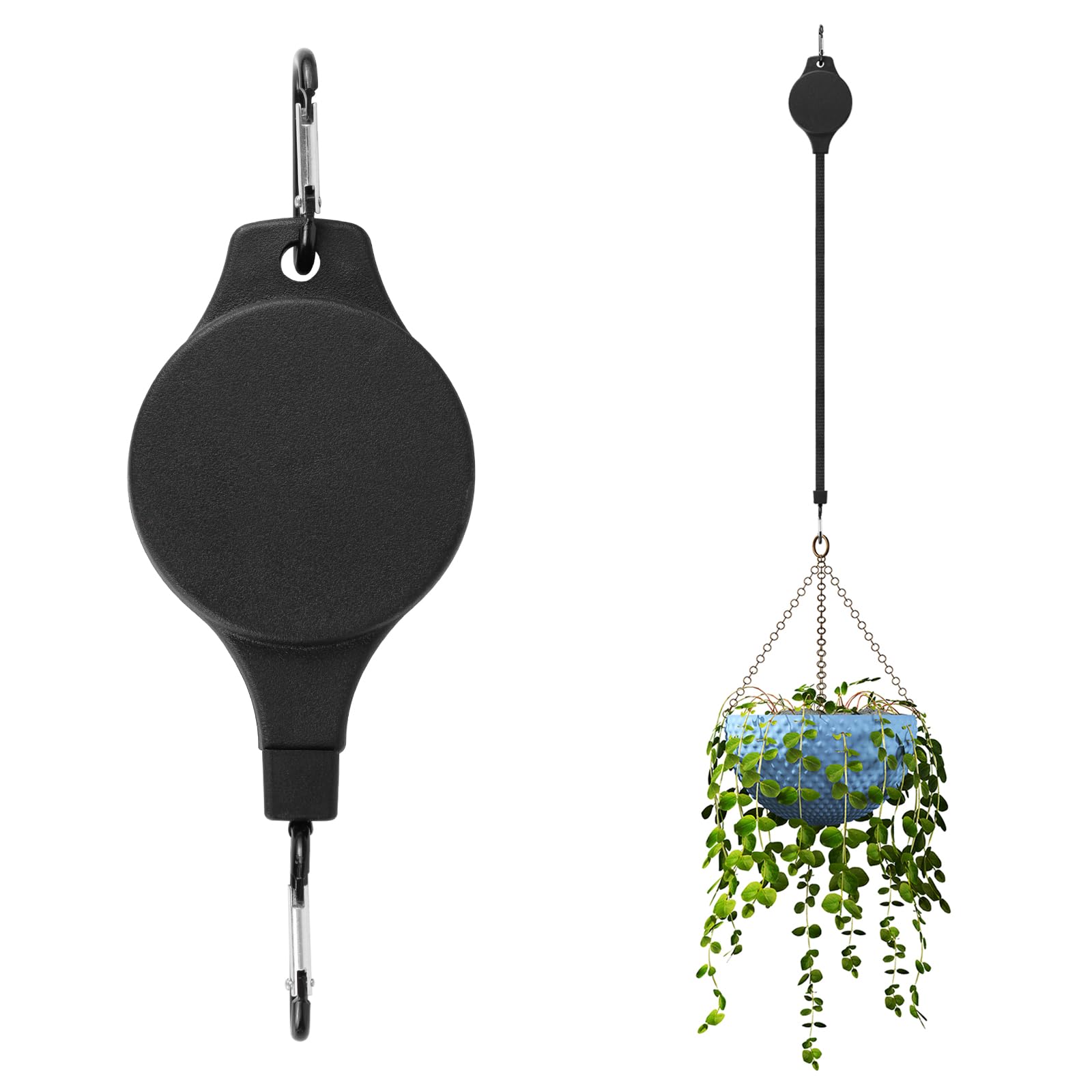 FACHOI Hanging Basket Pulley, Retractable Plant Hanger Pulley Adjustable Heavy Duty Plant Pulley Hook for Garden Hanging Baskets and Birds Feeder F4-SDGG