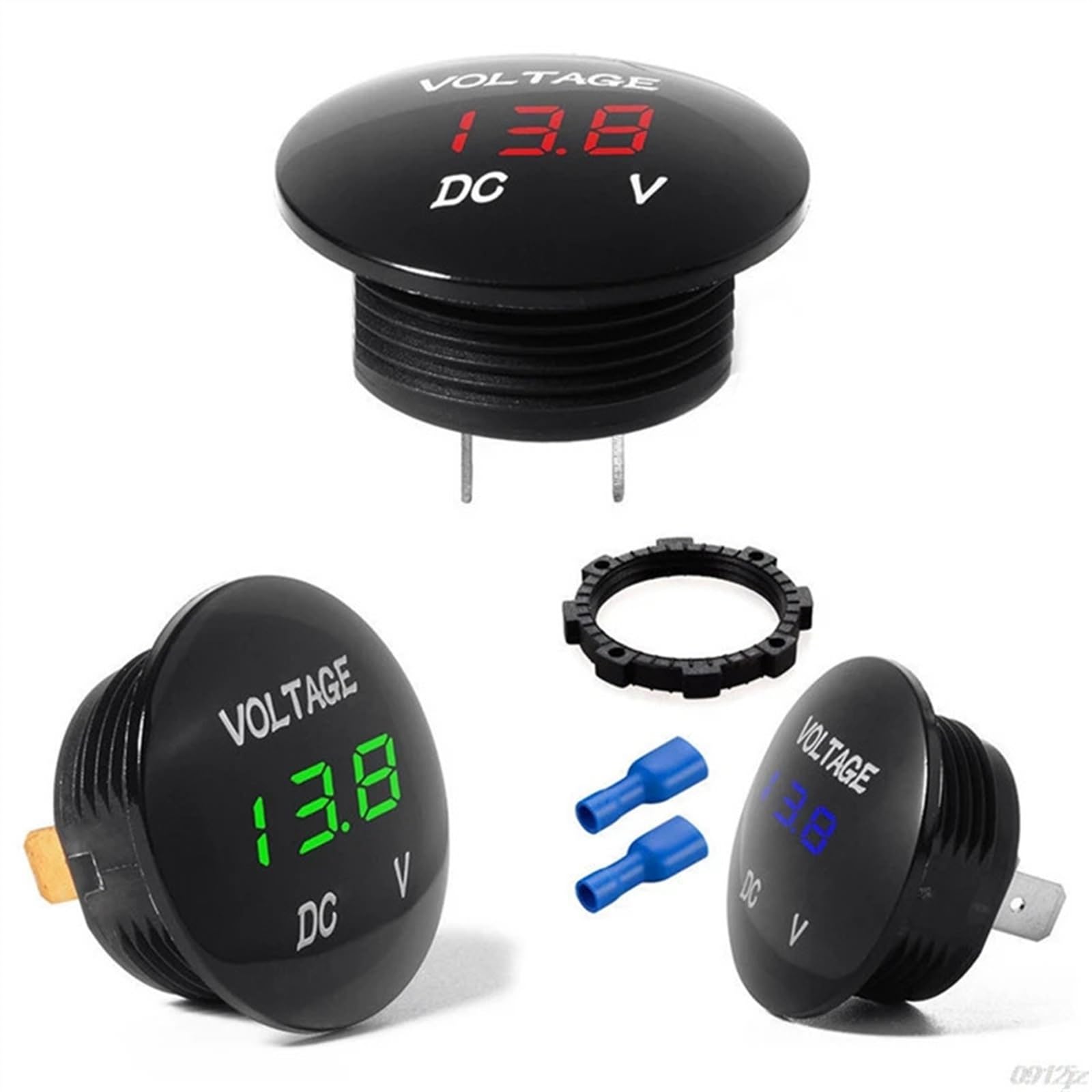 12V-24V DC cyfrowy woltomierz panelowy LED amperomierz tester napięcia wodoodporny wyświetlacz do samochodu, motocykla, łodzi, ciężarówki, detektora (kolor: Czerwony