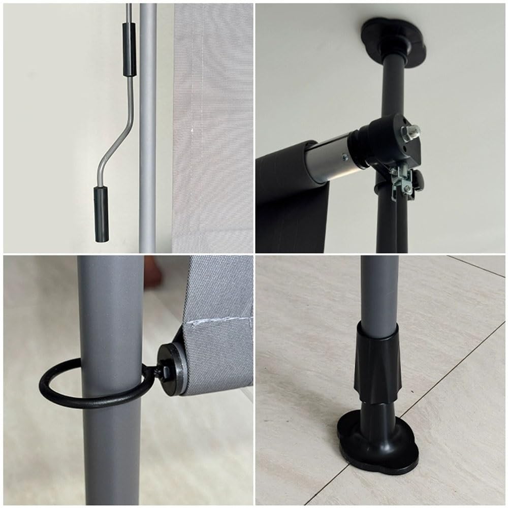 Manta de soldadura, pantalla de privacidad, protección UV retráctil para balcón y patio, impermeable, configuración sin taladros, altura y ancho ajustables, resistente al viento (3 x 2,7 m)