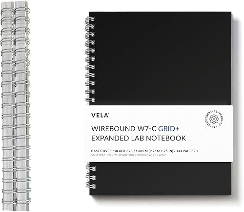 W7-C Paquete de 2 cuadernos de laboratorio expandido con alambre, 9.25 x 11.75 pulgadas (9.3 x 11.8 in), 144 páginas, doble bucle de alambre, papel
