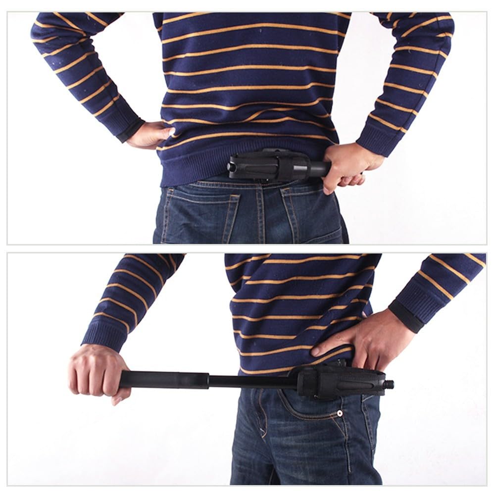 MiOYOOW Porta Manganello, Baton Pouch Telescopico per Torcia Elettrica Girevole a 360°, Sgancio Rapido, Fondine per Bastone Portatile per Caccia, Campeggio, Pesca