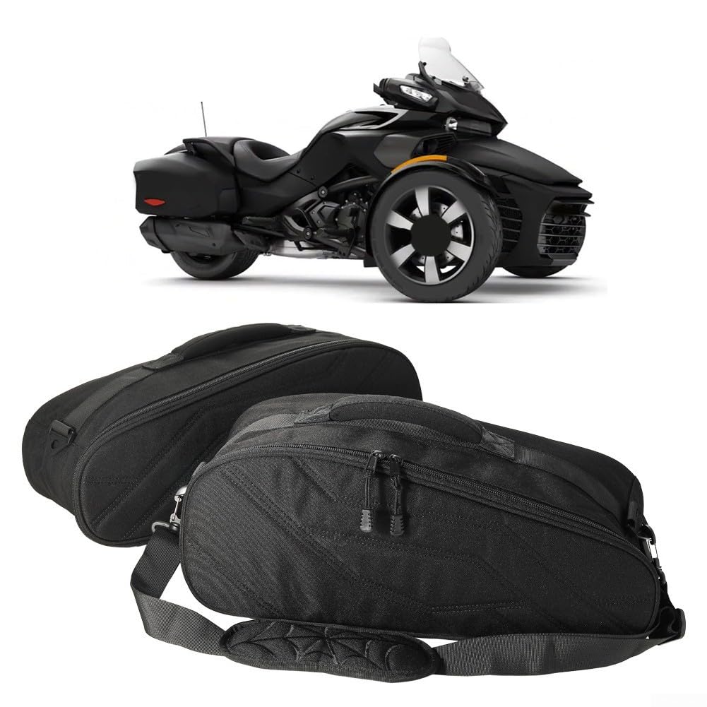 Sacoches de Selle pour Can-Am Spyder F3 F3T Limited 2016+, Oxford 900D, résistant aux intempéries, Rangement arrière avec poignées renforcées, Noir