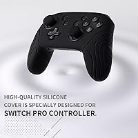 Vista 3 de PlayVital Samurai Edition Ergonomic Silicone Skin Protective Case for Nintendo Switch Pro Controller, Soft Anti-slip Controller Grip Protector for