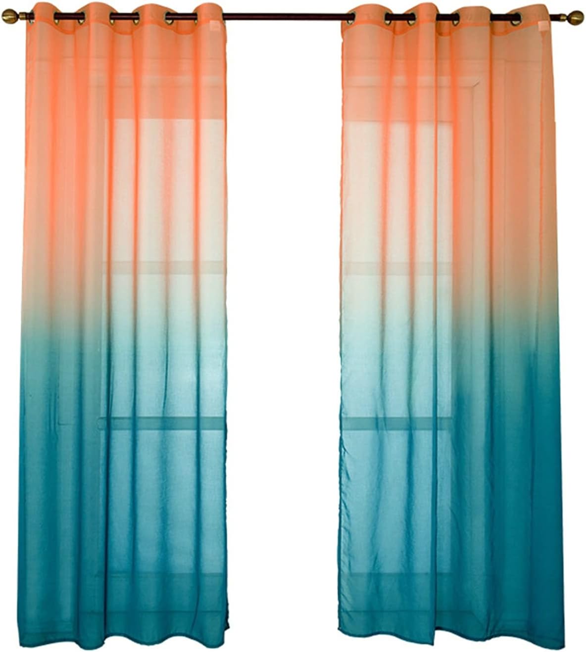 Homxi Curtains Voile 2 Panel 2 x 52W x 84H,Modern Sheer