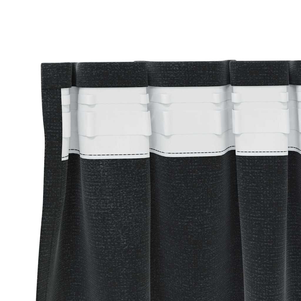 Juego de 2 cortinas opacas de terciopelo negro, 140 x 225 cm, opacas con ojales, para dormitorio, salón, habitación infantil, protección visual y protección solar