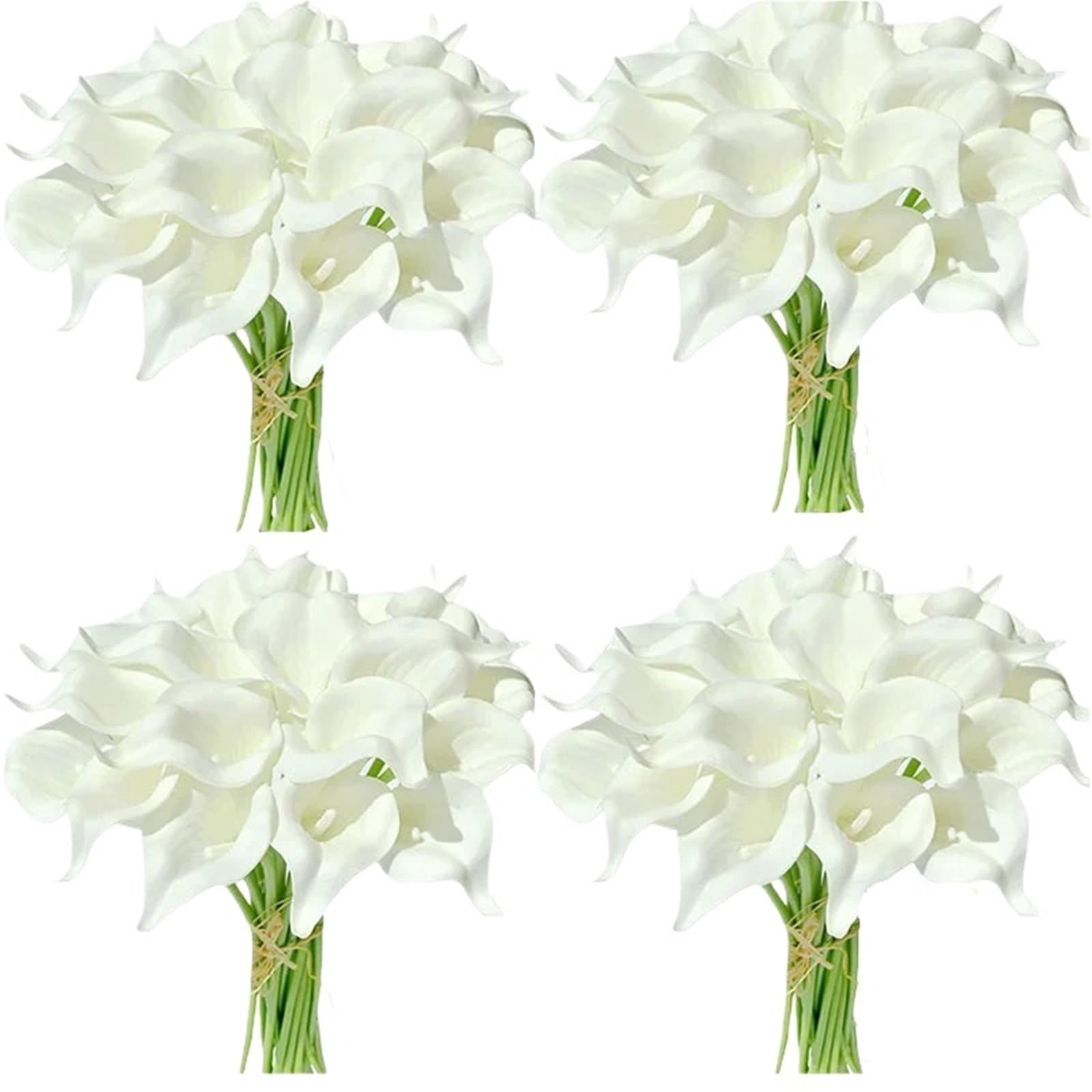 Dcrxz Artificial Flowers 20Pcs Artificial Calla Lily Flower 14 Inch Calla Lily Bridal Wedding Bouquet Flower Faux Calla Lilies Flower for Bride Wedding(White)