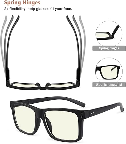 Miniatura 5 de Eyekepper Paquete de 5 lentes de lectura de gran tamaño con bloqueo de luz azul para lectores grandes +0.0