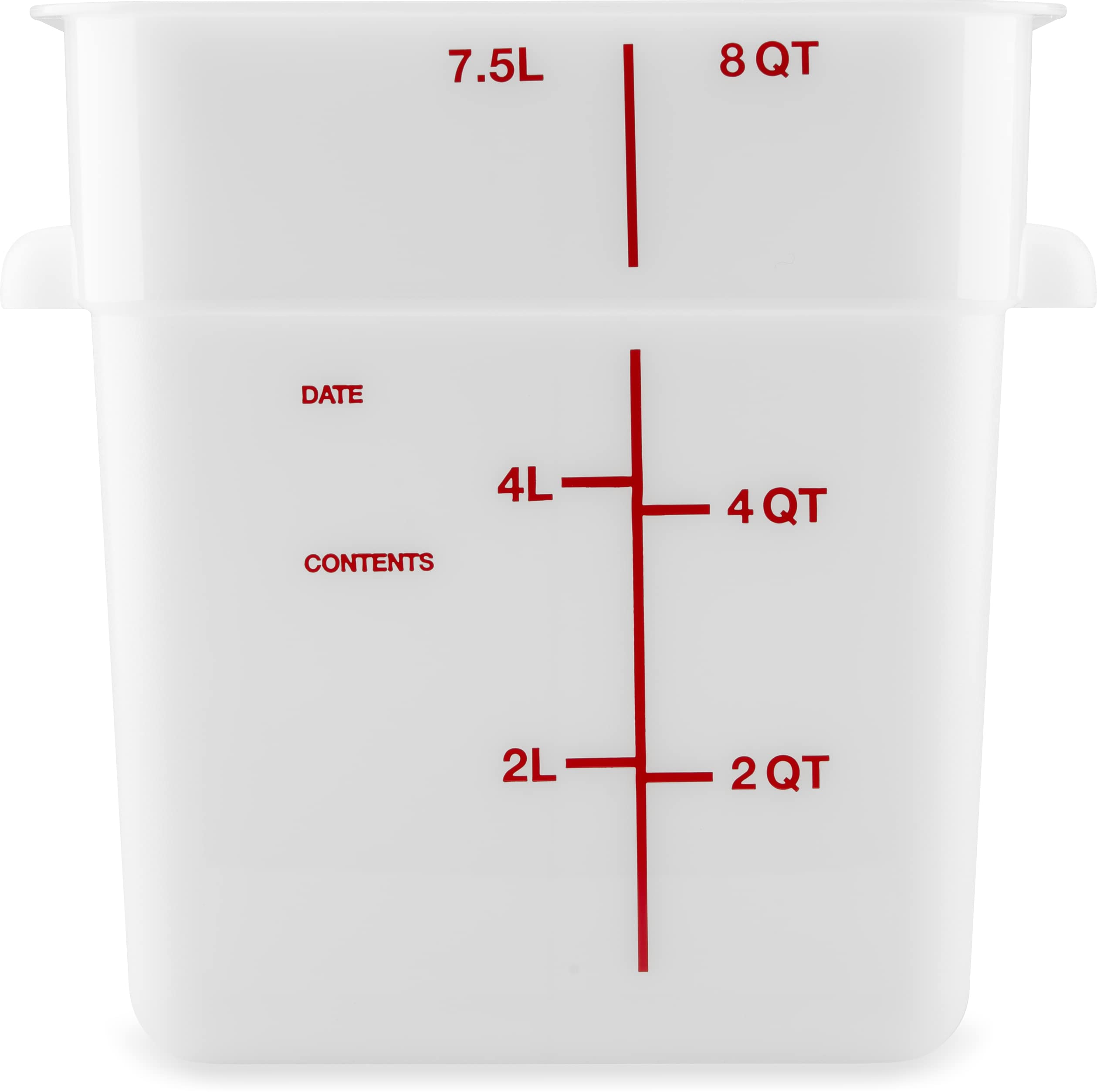 Carlisle FoodService Products Squares Square Food Storage Container with Stackable Design for Catering, Buffets, Restaurants, Plastic, 8 Quarts, White