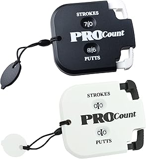 IRYNA Golf Shot Counter Golf Score Indicator 2 Player Stroke Counter Mini Portable Golf Score Counter Handheld Count Clicker with Key Chain for Golf Scoring Keeper (2Pack)