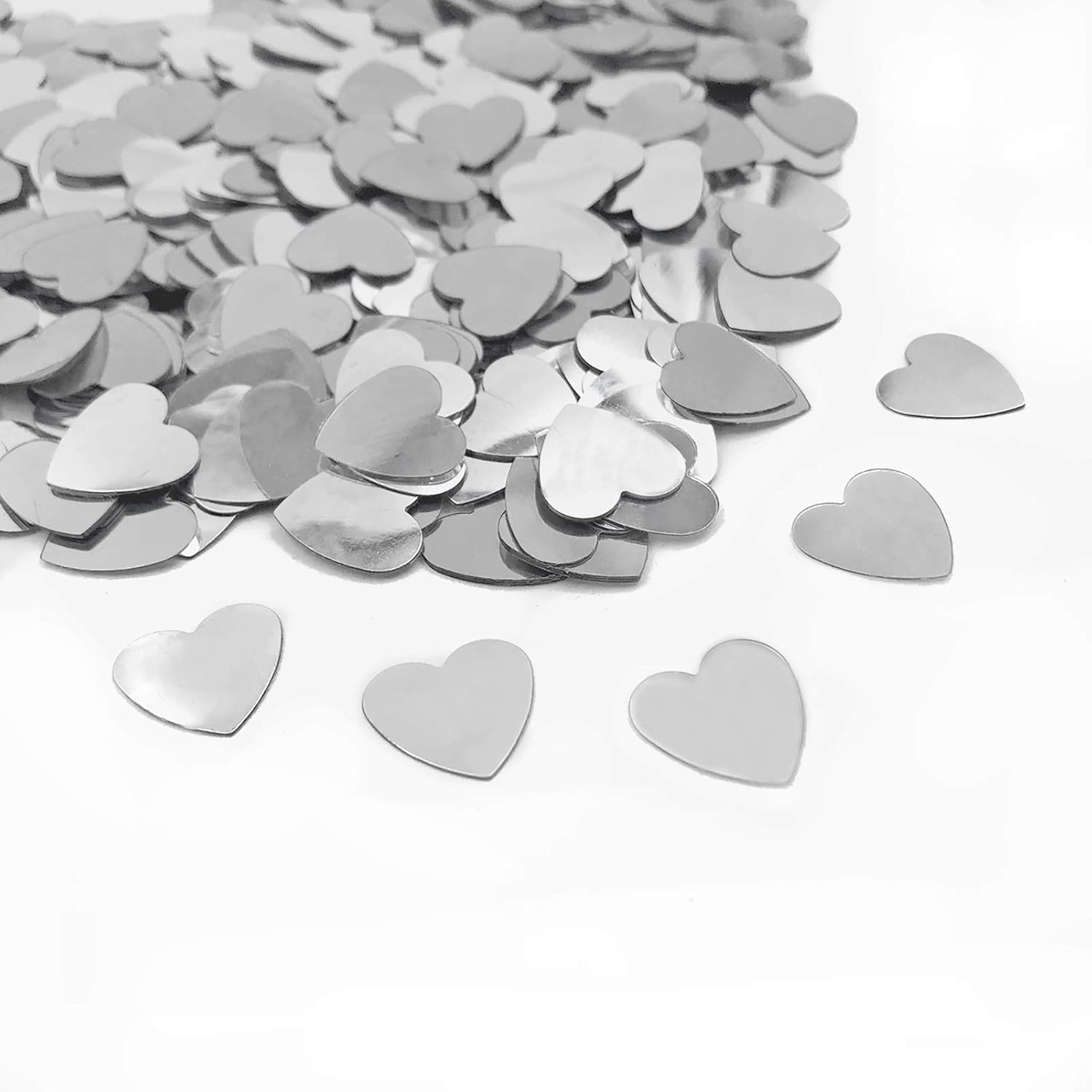 Heart Confetti Valentine's Day Silver Table Confetti