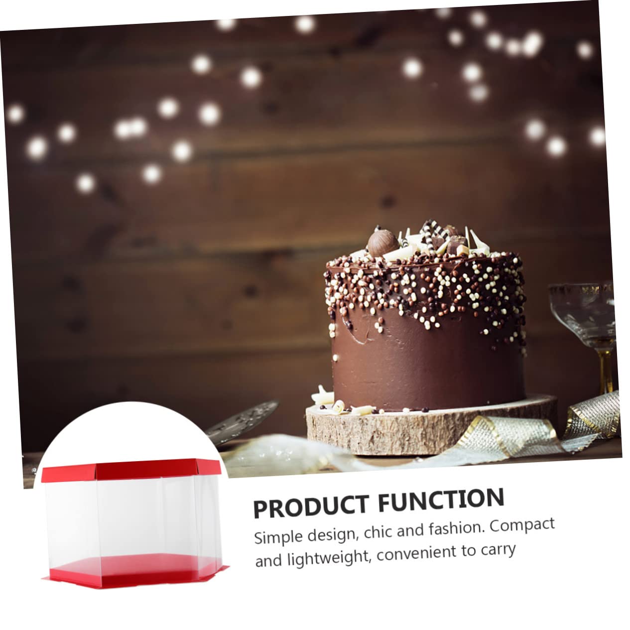 Cabilock 1 Pc Cake Packaging Box Transparent Modern Birthday Tall Fancy Hexagonal Pastry Party Container Wedding Boxes Cake Decors Plastic