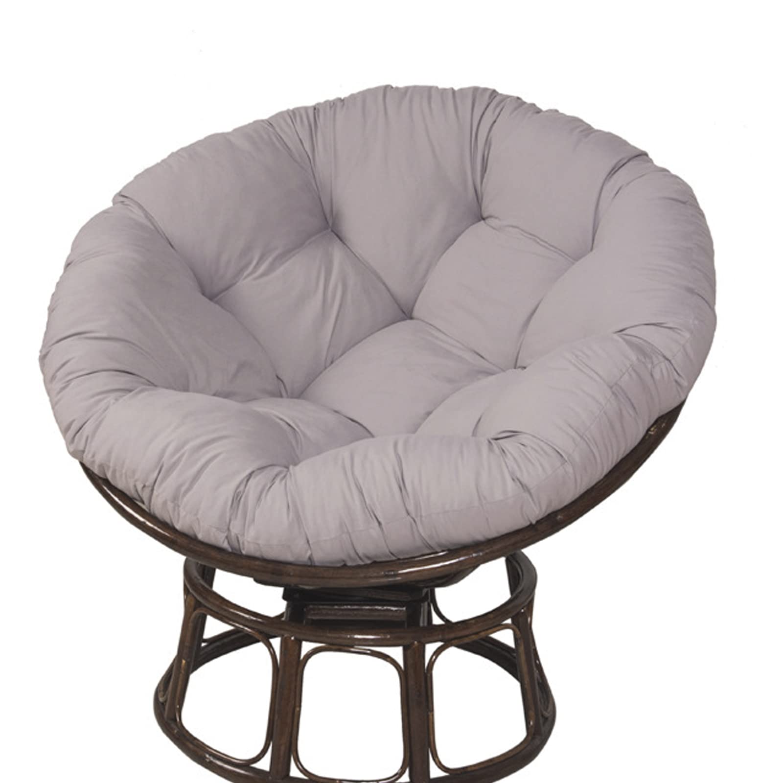 PJDDP Papasan Chair Cushion, Washable Swing Rattan Chair Cushion,Oversized Round Cushion Thick Comfortable Papasan Pad(Chair Not Included),Light Grey,110x110cm/43x43in