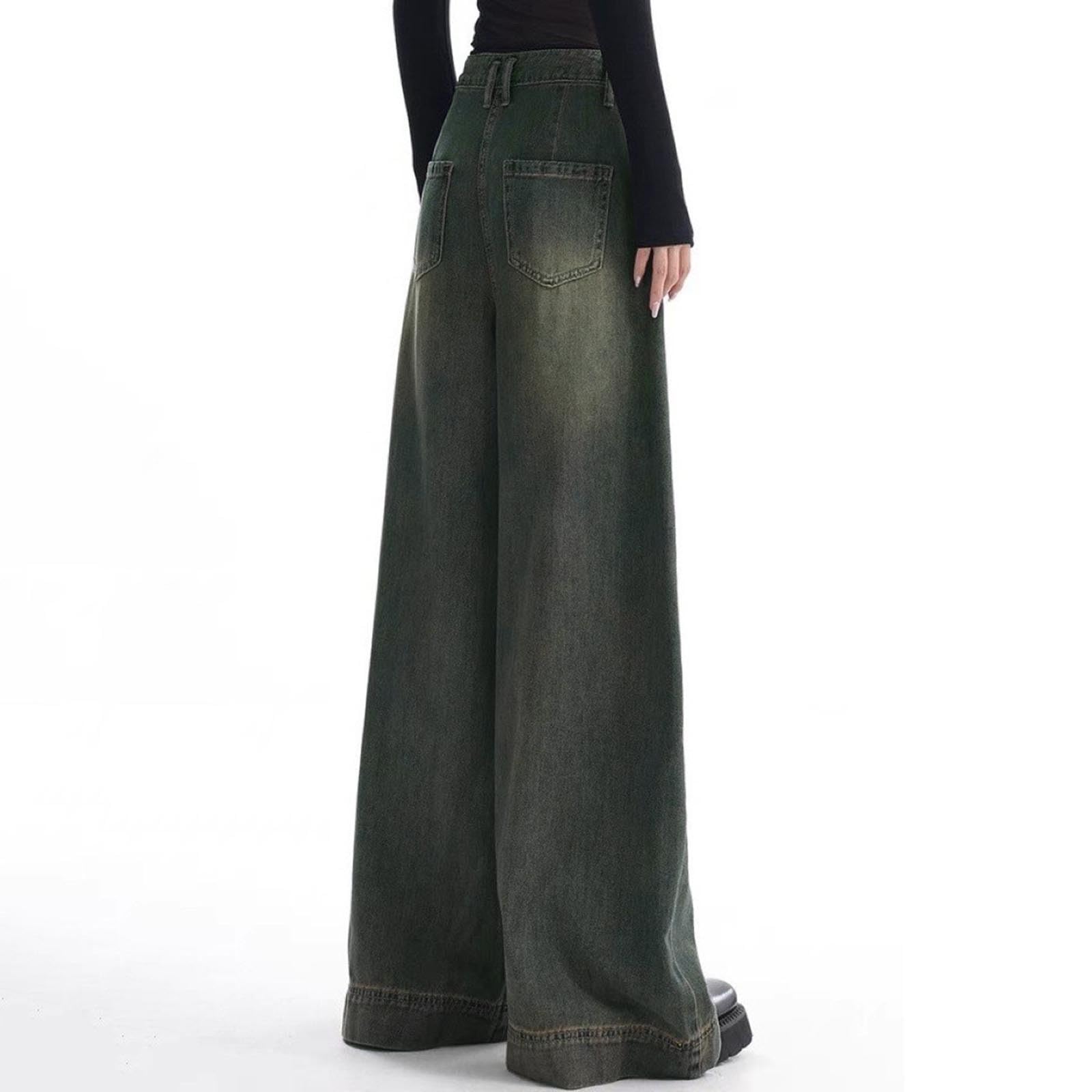 Vaqueros Anchos Mujer Elasticos Ropa Casual Tejanos Invierno Rectos Jeans Pantalones Primavera Pantalón Tallas Grandes Baggy Ligero