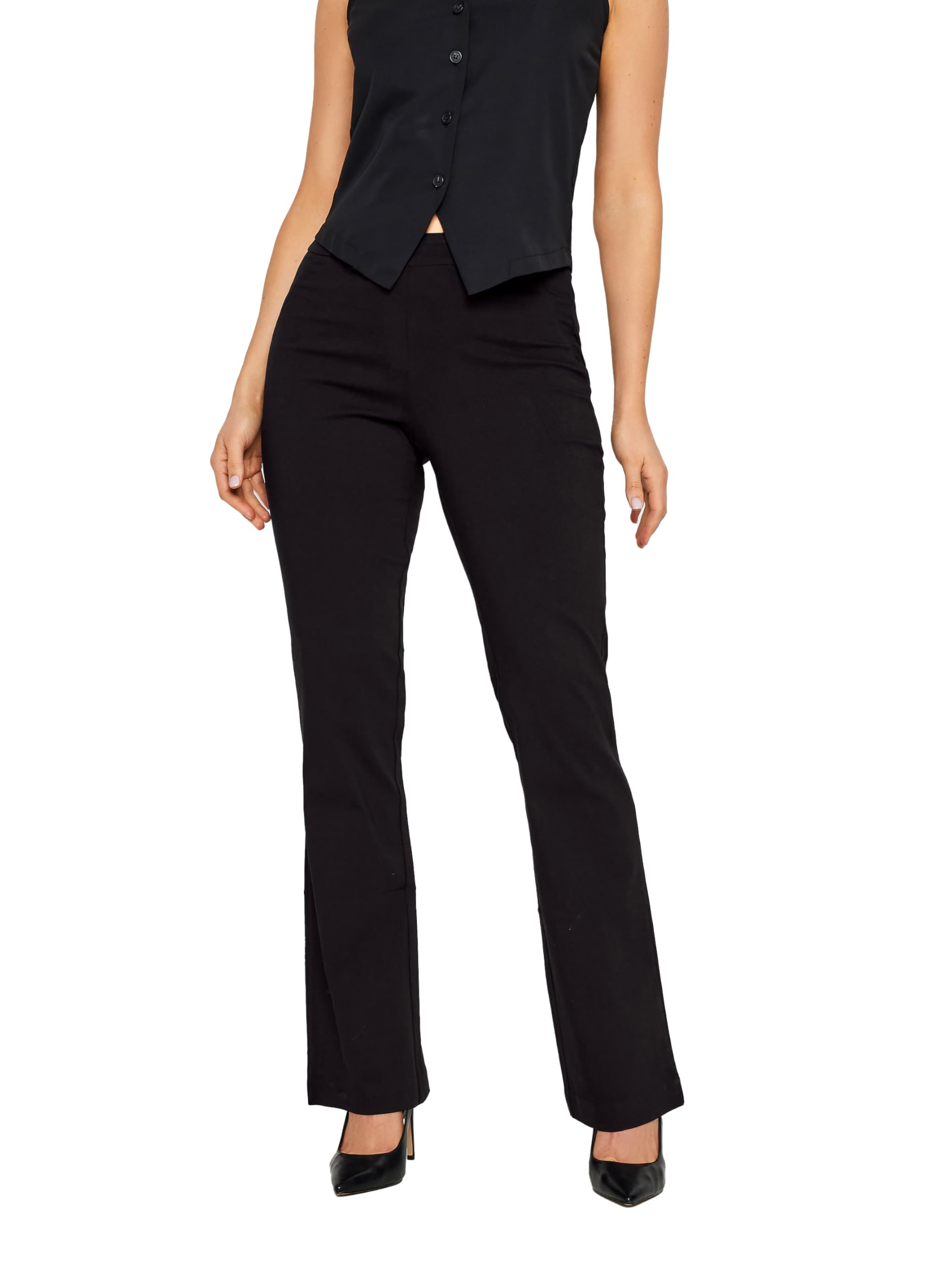 Long Tall Sally Women's Black Tall Bootcut Trousers In 20XL