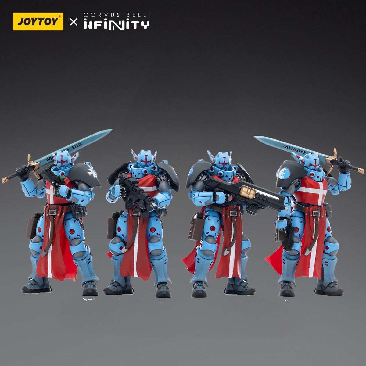 JOYTOY Figurka 1/18 PanOceania Krzyżaccy zestaw 3 figurek, 10 cm, kolekcjonerskie figurki akcji