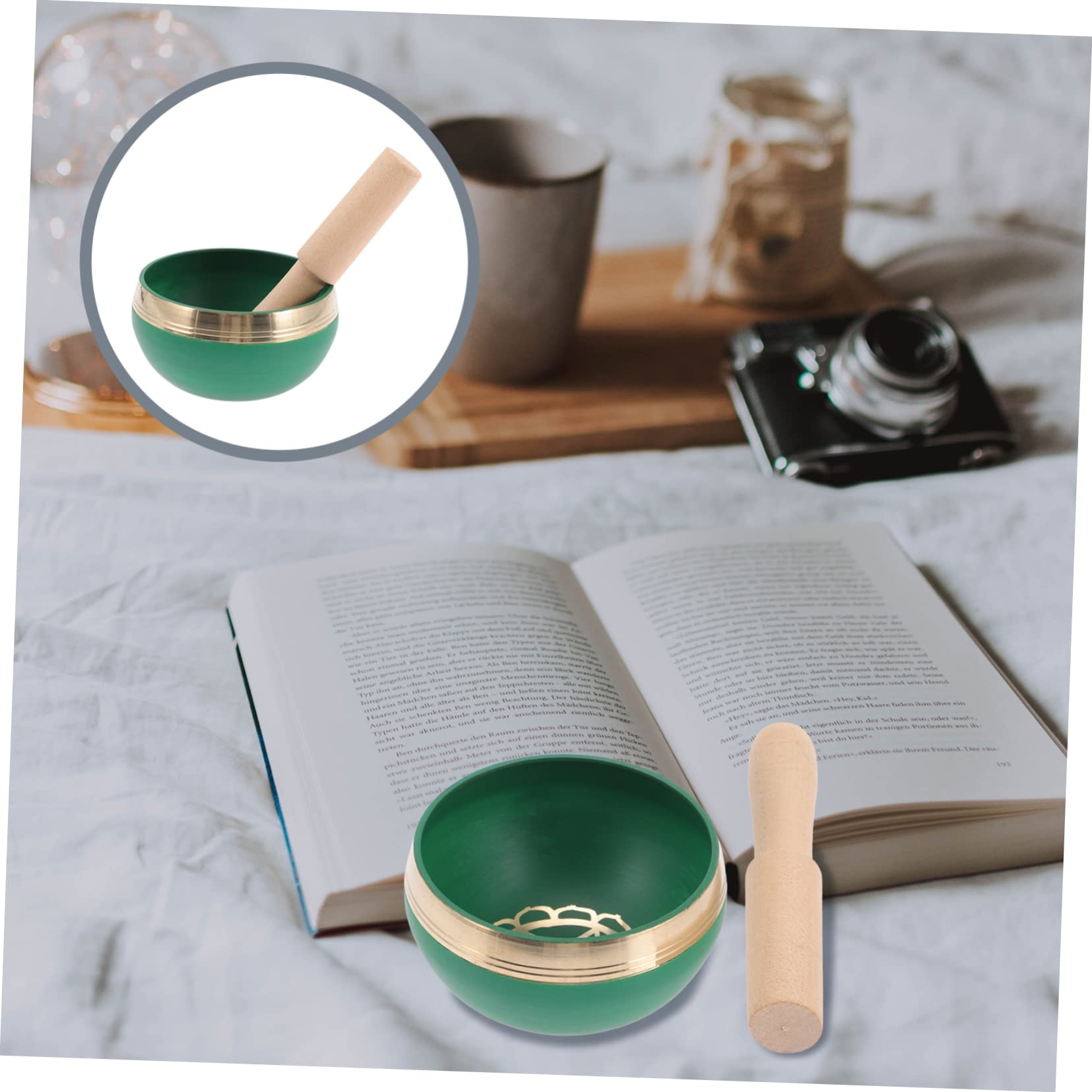 Toddmomy 1Set Creative Sound Bowl for Meditation Yoga Singing Bowl with Wood Rod for Calmness Decoration Home and Travel