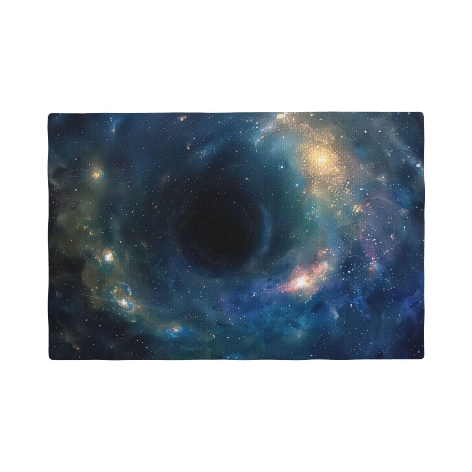 Galaxy Print Placemats Set, Heat Resistant Washable Placemat 12x18in Table Mats for Party Kitchen Dining Table Decoration Indoor Outdoor, Six Piece