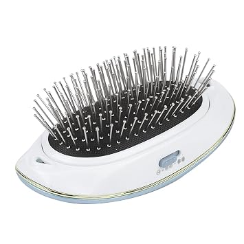 Electric Smoothing Massage Brush Comb Electric Comb Electric Hairbrush Negative Ion and Anti-frizz[Blue]