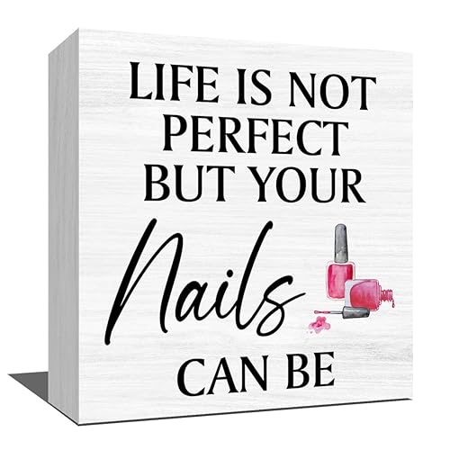 Inspirational Nail Salon Decor Wooden Box Sign, Nail Room Decor