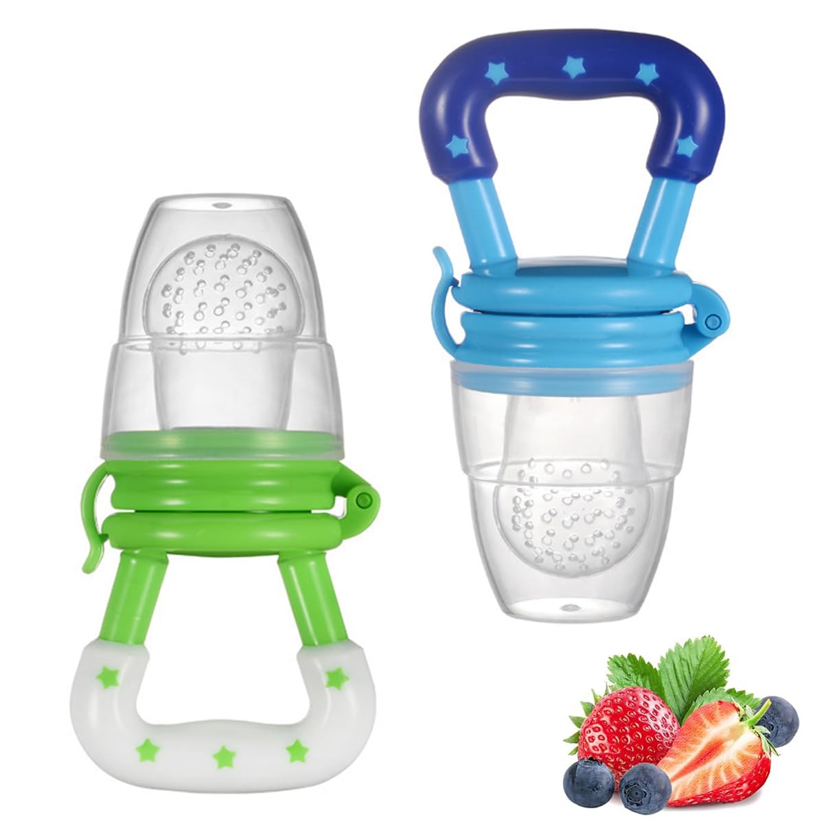 ToolHouse 2-Piece Baby Fruit Feeder Pacifier, Baby Food Feeder, Infant Teething Toy in Appetite Stimulation, Soft Teether for Toddler Teething Relief