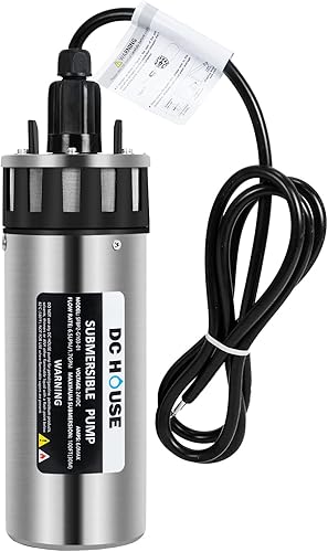 ECO-WORTHY Bomba de agua sumergible de pozo de 24 V CC 1.8 GPM, elevación máxima de 100 pies98.4 ft, bomba de pozo profundo de 140 W para riego,