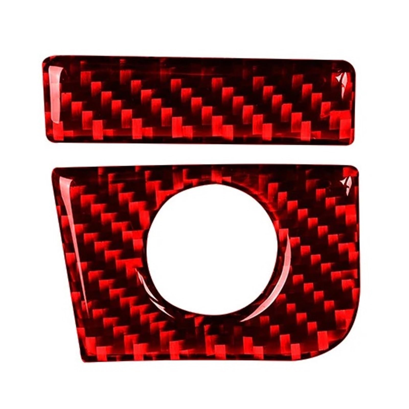 THXZINGLWG Compatible for Mustang GT 2015-2021 Car Accessories Carbon Fiber Interior Car Co-pilot Storage Box Switch Panel Cover Trim Stickers(Red(RHD))