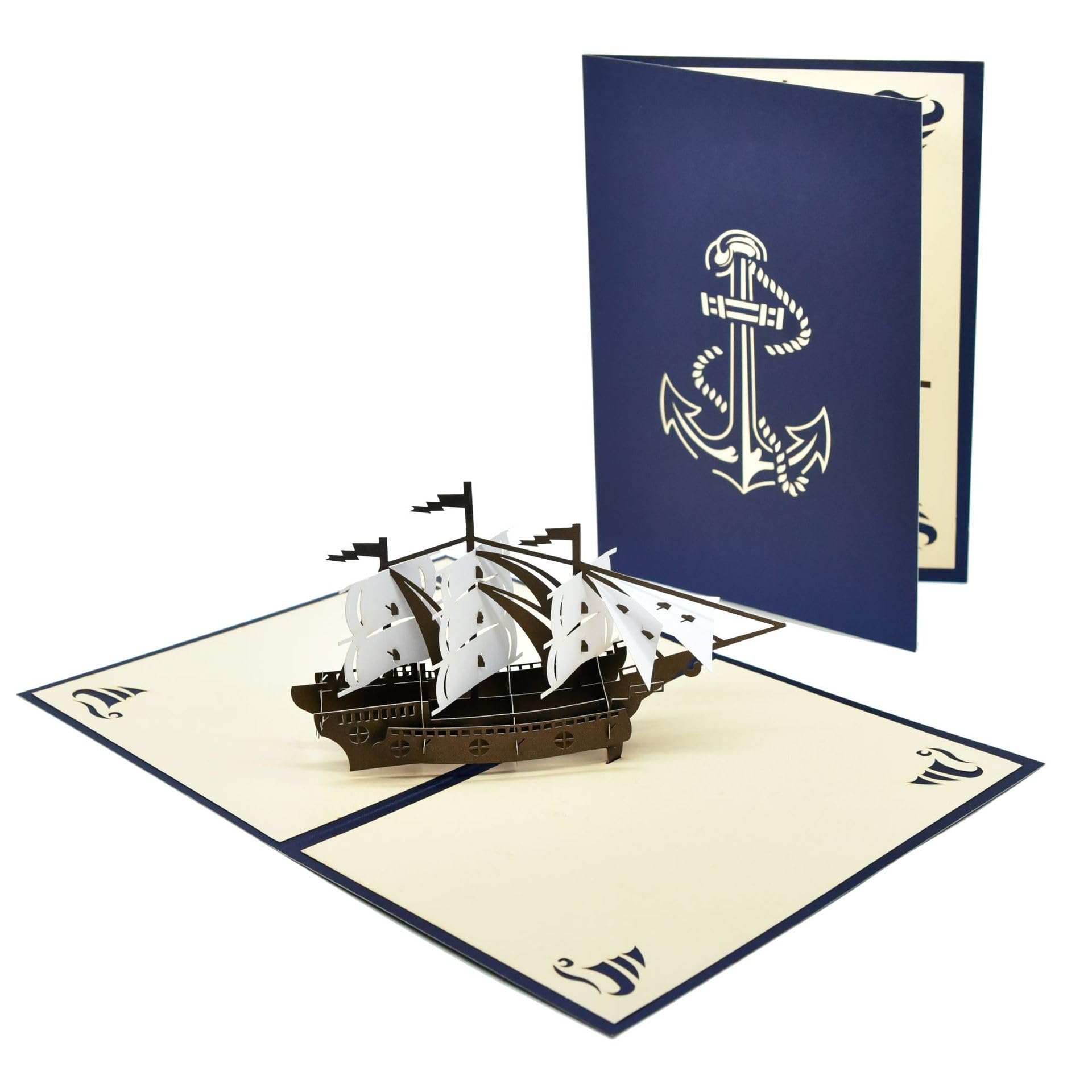 3D Pop Up Card Greeting Card with Envelope All Occasion Card Birthday Anniversary Retirement Graduation- Sailboat card for Marine lovers Sailing Enthusiasts