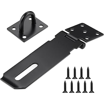 5 Inch Padlock Hasp 304 Stainless Steel Lock Latch Hasp Safety Hasp with Screws Lock Device Door Fitting for Door Window Cabinet