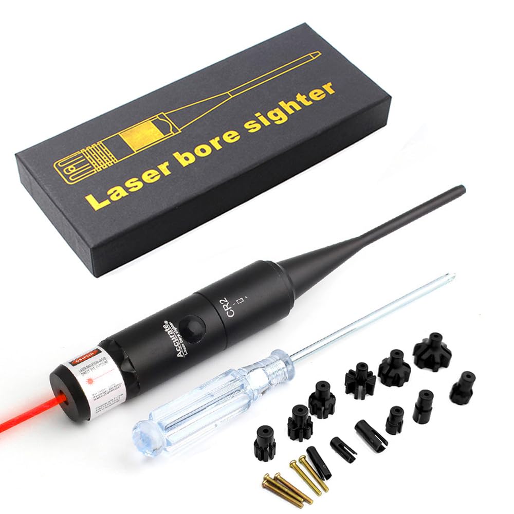 Calibreur Laser Weytoll en Alliage d'Aluminium Calibreur Sans Tour Laser Calibreur avec Adaptateur Réglable à 8 Trous pour Calibres de 0,177 à 0,50