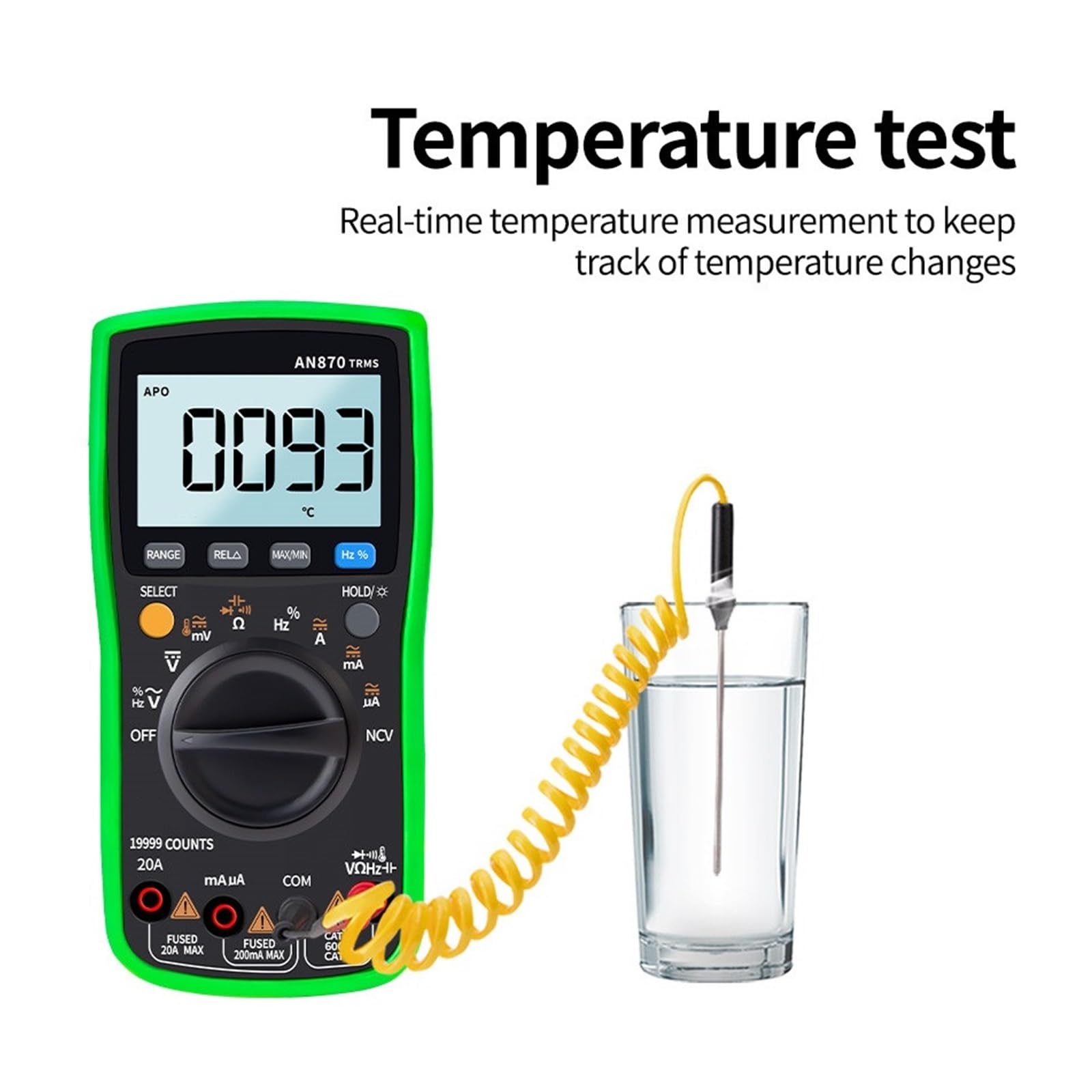 Multimetr Cyfrowy AN870 19999 Zlicza True Multimetry Tester Próbnik Elektroniczny Profesjonalny Miernik Pojemności Szybko Dokładnie Łatwy Odczyt(Red Advanced)