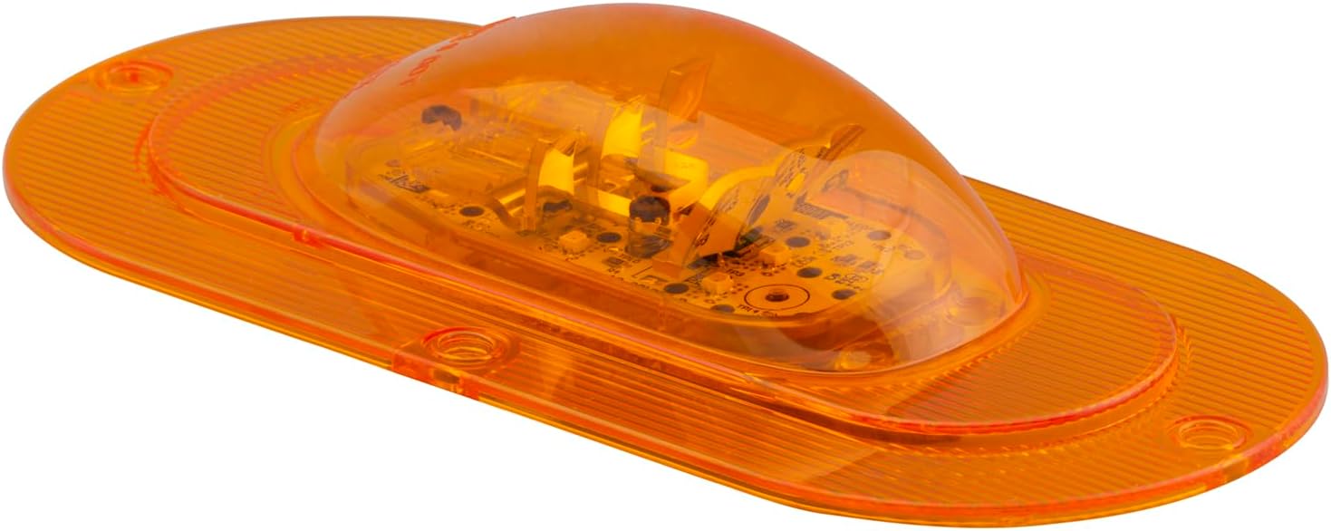 Grote 54203 Supernova Oval LED Side Turn Marker Light - Integrated Flange Mount, Male Pin