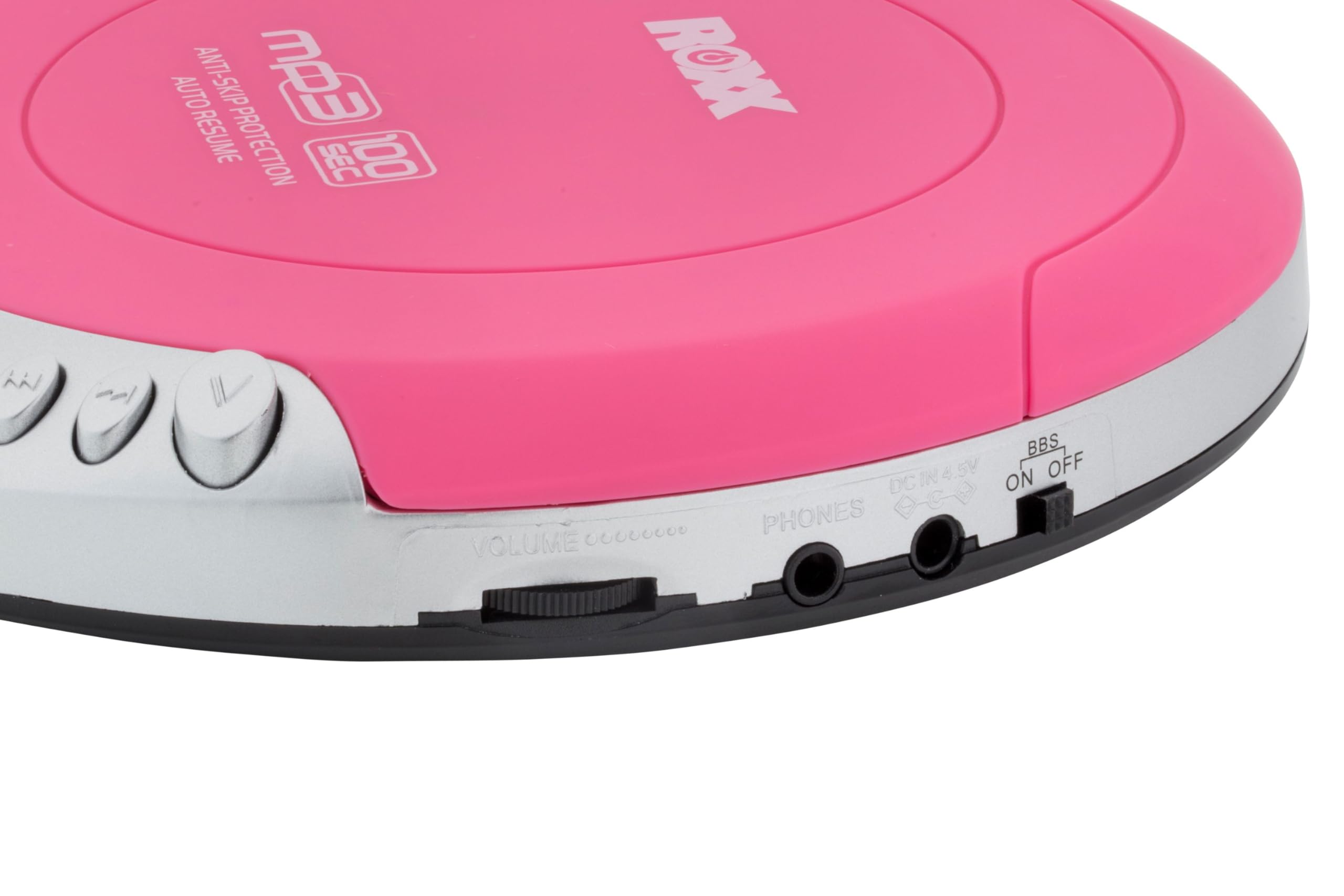 ROXX Baladeur Portable MP3 Lecteur CD PCD 501 avec Anti-Choc Rose