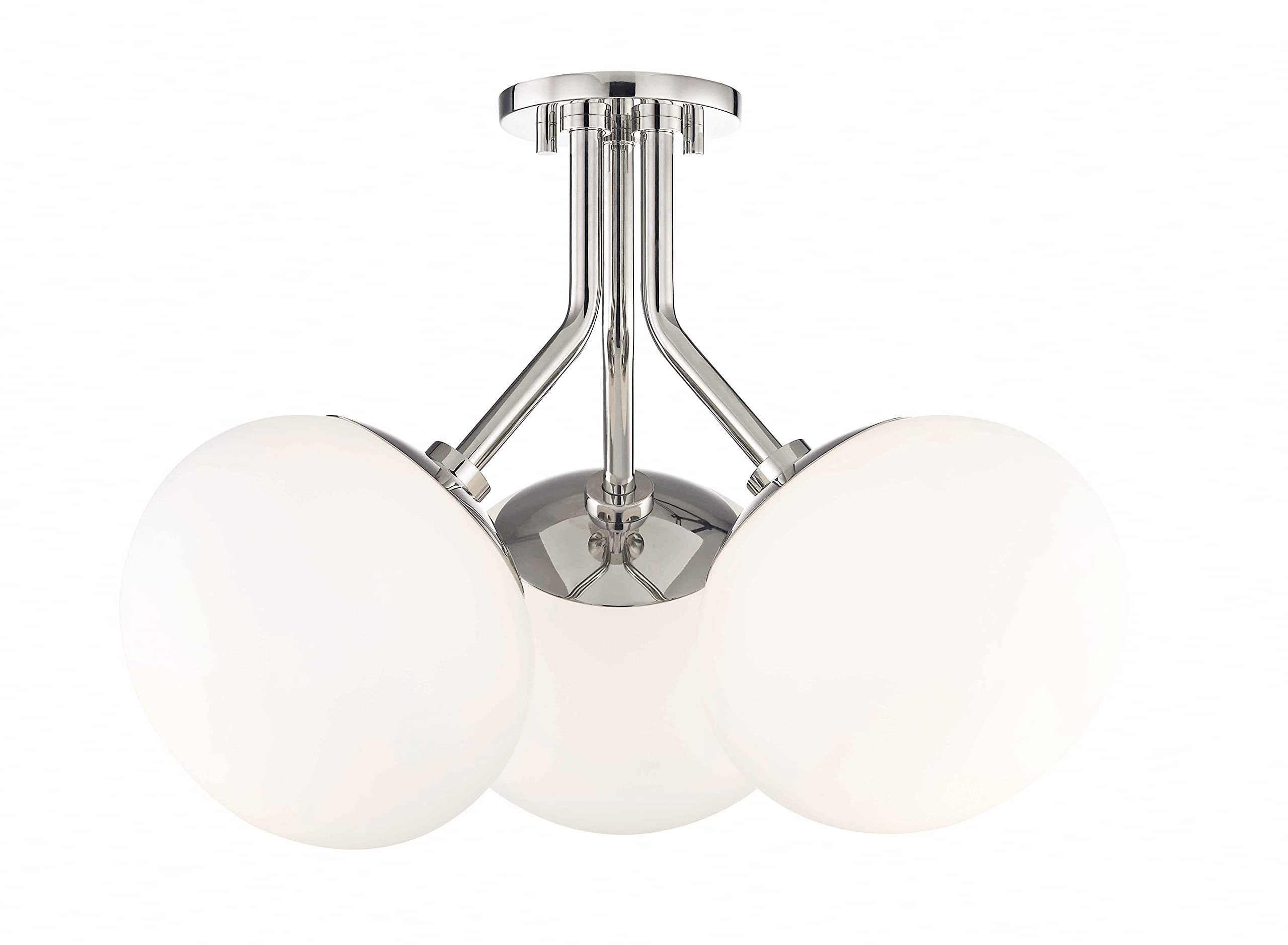 Mitzi H134603-PN Estee - 3 Light Semi Flush 15 inches Tall and 19