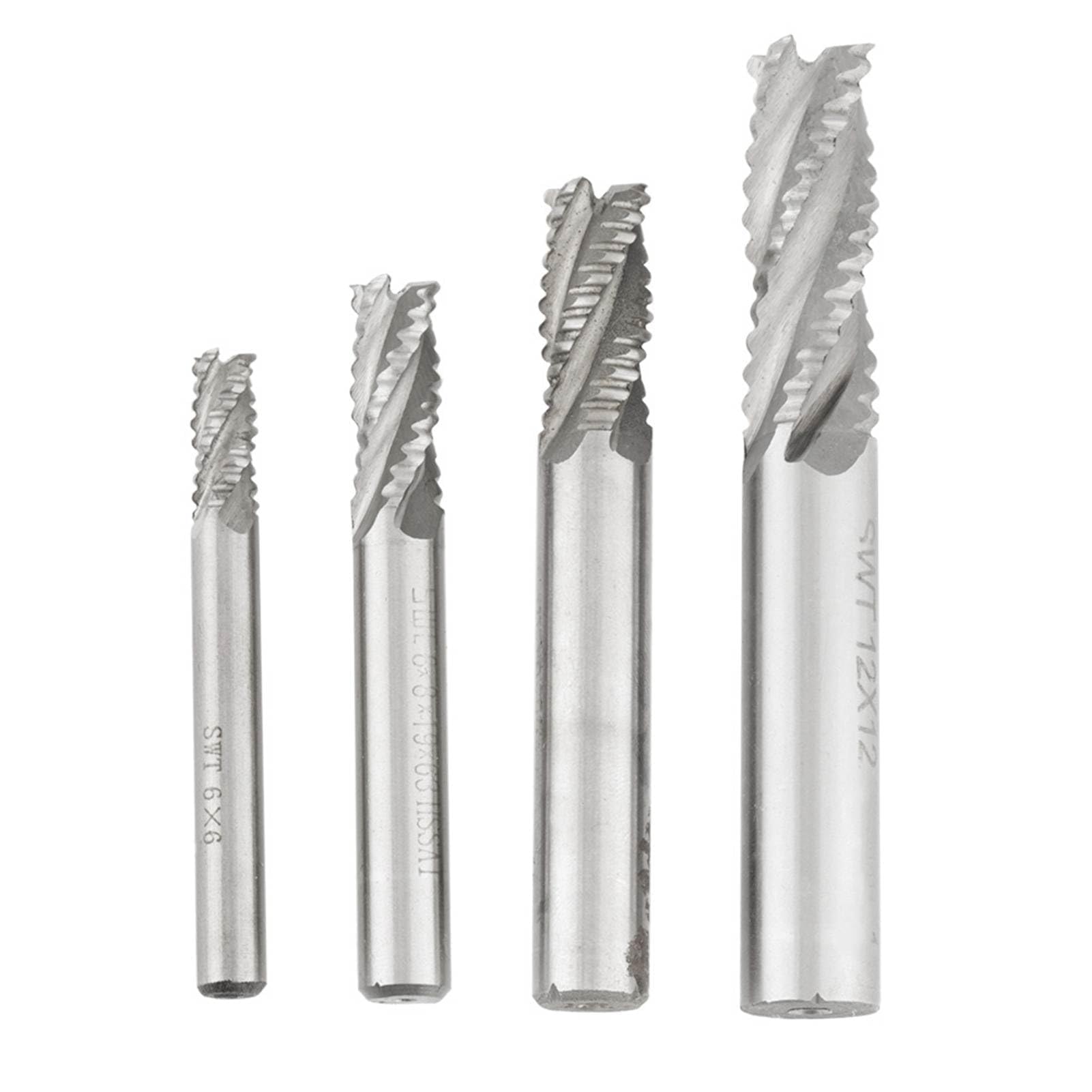 4 Stück Schaftfräser Satz 4 Flammi HSs Schruppfräser CNC Router Bit Fräser M6 / m8 / m10 / m12