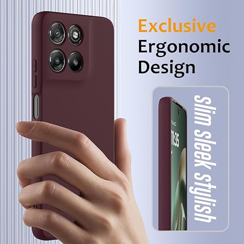 Miniatura 4 de Compatible with Motorola Moto G57 Power 5G Pure Color Simple Case,Support Magnetic Ring, Thin Slim Liquid Silicone Soft Rubber Gel TPU Full Camera