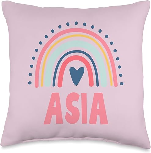 Asia Name Custom Woman Myth Legend Pink Birthday Party Throw Pillow, 16x16, Multicolor